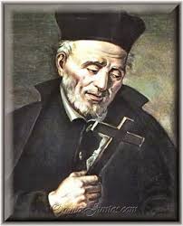 Retrato de Pedro Casani sosteniendo una cruz